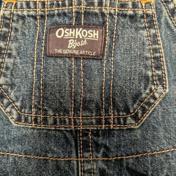 OshKosh B'gosh Denim Overall Bibs Size 12 Months - Picture 5 of 8